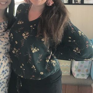 West Kei green floral blouse from Stitch Fix